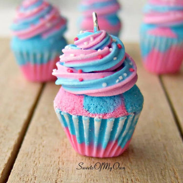 Bubblegum Marble Cupcake Charm - SweetsOfMyOwn